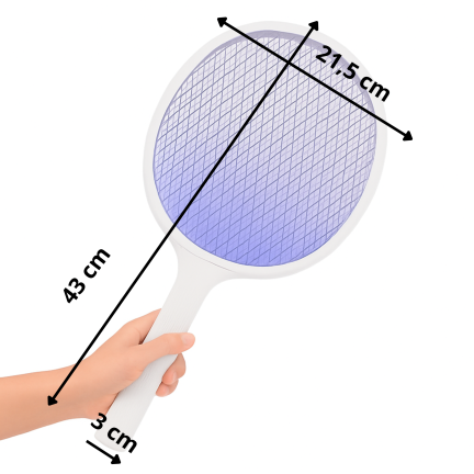LAR0459 PALETKA ŁAPKA PACKA OWADOBÓJCZA 2W1 Z DIODĄ UV USB ŁADOWANA