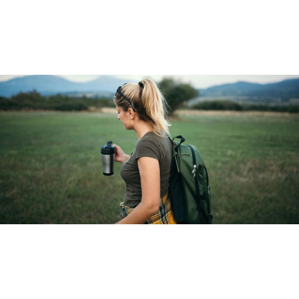 TG56239 KUBEK TERMICZNY Z UCHWYTEM STALOWY TERMOS INOX TURYSTYCZNY 350ML