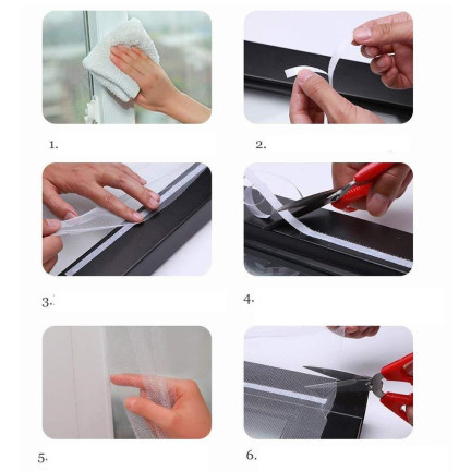 TG56031-1 TAŚMA rzepowa DO MOSKITIER BIAŁA samoprzylepny rzep z klejem 560cm