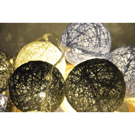 SS48 GIRLANDA KULE ŚWIECĄCE COTTON BALLS 10 SZT kolory