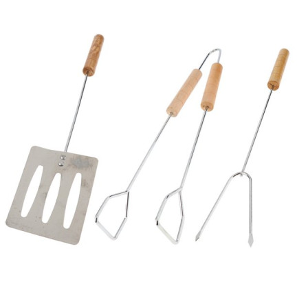 TG72010 ZESTAW AKCESORIÓW SZTUĆCÓW PRZYBORY DO GRILLOWANIA GRILLA 3 ELEMENTY GRILL