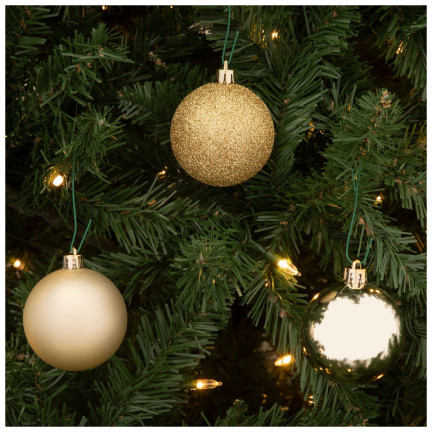 TG63172-2 BOMBKI ZŁOTE ZESTAW BOMBEK CHOINKOWYCH 6cm 6SZT NIETŁUKĄCE BOMBKA NA CHOINKĘ