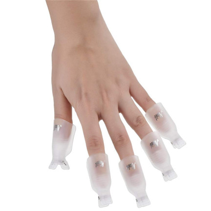 NN75 KLIPSY DO USUWANIA HYBRYDY AKRYLU ŻELU 10szt