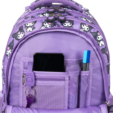 KUR1 PLECAK TORNISTER SZKOLNY KUROMI SANRIO FIOLET ORYGINALNY LICENCJA ST.MAJEWSKI 22L 4 KOMORY