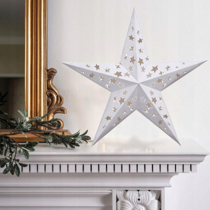 TG59707-1 DUŻA GWIAZDA SKŁADANA ŚWIĄTECZNA WITRAŻ PAPIEROWA GWIAZDKA BOŻONARODZENIOWA