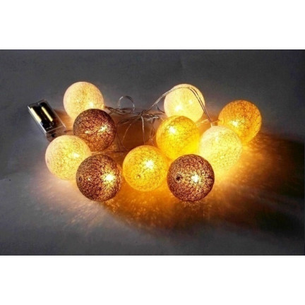 SS48 GIRLANDA KULE ŚWIECĄCE COTTON BALLS 10 SZT kolory