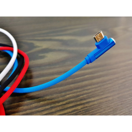 13679 Kabel micro USB boczny nylon 100cm aluminium