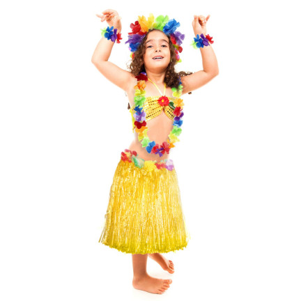 TG66240 KWIATY HAWAJSKIE ZESTAW HAWAJSKI ALOHA - NASZYJNIK, OPASKA, BRANSOLETKI