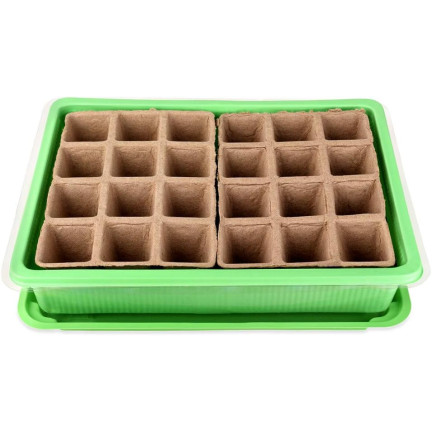 TG71428 MINI SZKLARNIA INSPEKT doniczki torfowe KIEŁKOWNIK ROZSADA 24 komory + taca
