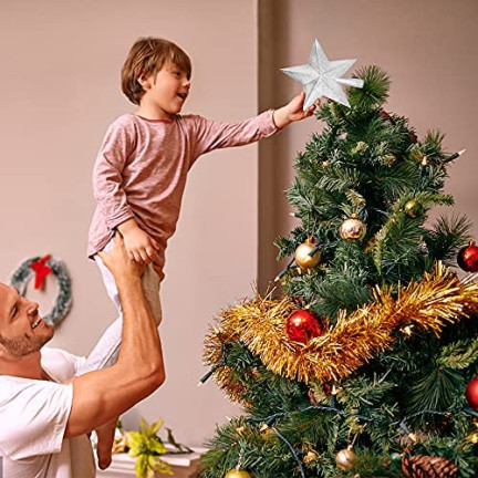 TG57479-1 CZUBEK CHOINKOWY GWIAZDA Srebrna srebrny NIETŁUKĄCY GWIAZDKA OZDOBA NA CHOINKĘ