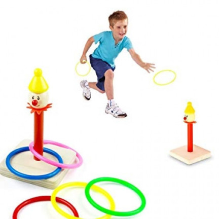 TG50052 GRA DREWNIANA OBRĘCZE ZABAWKA RINGO RZUT DO CELU ZRĘCZNOŚCIOWA RYWALIZACJA