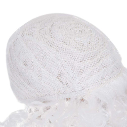 TG63178 PERUKA AFRO DLA ŚWIĘTEGO MIKOŁAJA BIAŁA STRÓJ ANIOŁKA ANIOŁ PRZEBRANIE