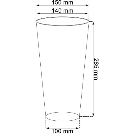 DTUS150S-S449 DONICZKA DONICA WYSOKA Z WKŁADEM POŁYSK NA BALKON OGRÓD TUBUS SLIM SHINE
