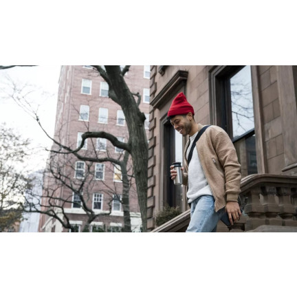 TG56239 KUBEK TERMICZNY Z UCHWYTEM STALOWY TERMOS INOX TURYSTYCZNY 350ML