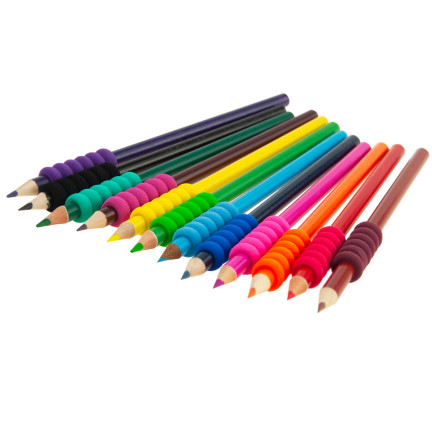 701801 KREDKI OŁÓWKOWE Z UCHWYTEM PIANKOWYM ZESTAW 12SZT