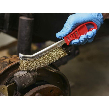 TG64418 SZCZOTKA DRUCIANA MOSIĘŻNA DO CZYSZCZENIA FELG RĘCZNA Z UCHWYTEM MOCNA