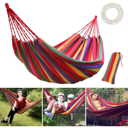 UU29 HAMAK OGRODOWY 2-OSOBOWY BUJAK HUŚTAWKA LEŻAK POKROWIEC 200x160 CM + linki