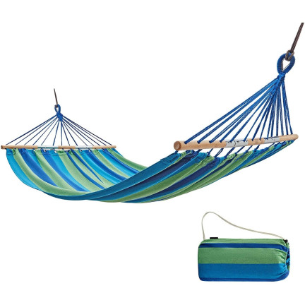 TG48174-1 HAMAK OGRODOWY ZE STELAŻEM BUJAK + POKROWIEC I LINKI 70X170 CM NIEBIESKI