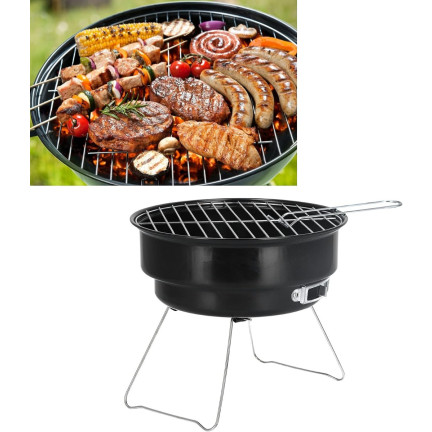 TG71416 GRILL TURYSTYCZNY SKŁADANY OKRĄGŁY WĘGLOWY PRZENOŚNY MINI RUSZT