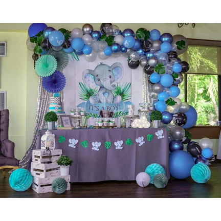 TG66237 GIRLANDA BALONOWA DUŻA ZESTAW BALONÓW NIEBIESKI URODZINY BABY SHOWER BOY