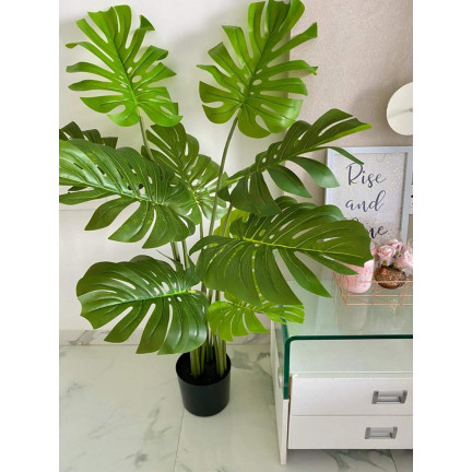 CV17651 MONSTERA SZTUCZNA W DONICZCE ROŚLINA JAK ŻYWA