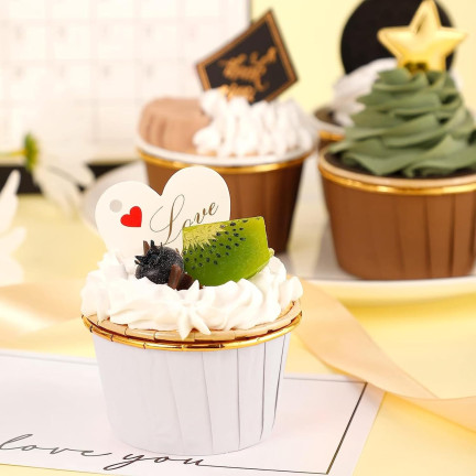 TG80292-5 PAPILOTKI DO MUFFINEK ZŁOTE KUBECZKI FOREMKI NA BABECZKI ZŁOTY 50szt