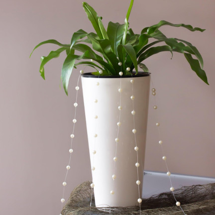 DTUS150S-S449 DONICZKA DONICA WYSOKA Z WKŁADEM POŁYSK NA BALKON OGRÓD TUBUS SLIM SHINE