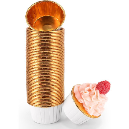 TG80292-5 PAPILOTKI DO MUFFINEK ZŁOTE KUBECZKI FOREMKI NA BABECZKI ZŁOTY 50szt