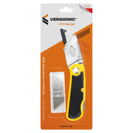 7398 TAPECIAK NÓŻ SKŁADANY TAPICERSKI + 5 OSTRZY 18 mm MEGA OSTRY