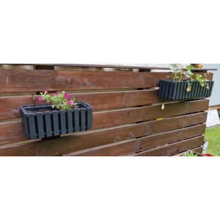 DDEF400W-S433 SKRZYNKA BALKONOWA DONICZKA 38cm Z UCHWYTAMI ANTRACYT miernik wilgoci