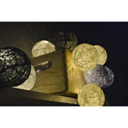 SS48 GIRLANDA KULE ŚWIECĄCE COTTON BALLS 10 SZT kolory