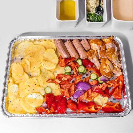 AMS0256 TACKI NA GRILL DO GRILLOWANIA SMAŻENIA ALUMINIOWE 5SZT. 18x11CM TACKA