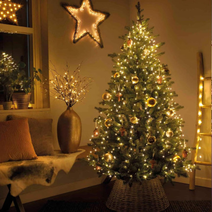 Lampki led z pierścieniem, ciepły biały, wewnętrzne, zewnętrzne, 216l, 1,8m