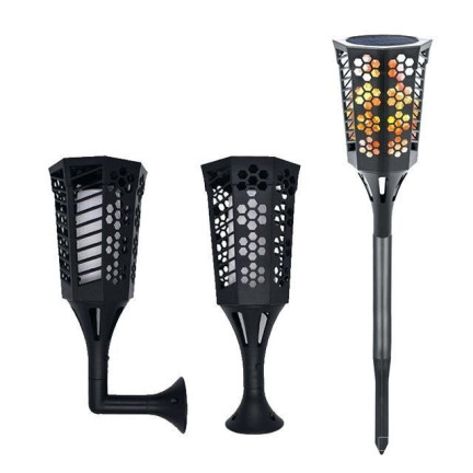TG67269 LAMPA SOLARNA pochodnia LED 3w1 WBIJANA KINKIET LATARNIA LATARENKA STOJĄCA