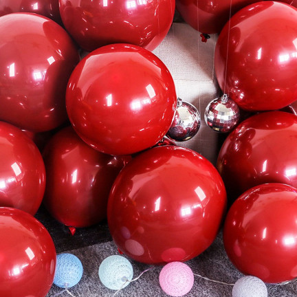 TG53244F BALONY METALICZNE 5SZT CHROM URODZINY CZERWONE