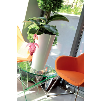 DTUS150S-S449 DONICZKA DONICA WYSOKA Z WKŁADEM POŁYSK NA BALKON OGRÓD TUBUS SLIM SHINE