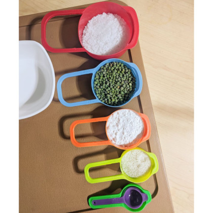 UU50 MIARKI KUCHENNE KUBKI ŁYŻKI ZESTAW MIAREK 6 SZTUK