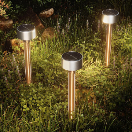 TG60448 LAMPA SOLARNA LAMPKA OGRODOWA WBIJANA LED TRANSPARENTNA SŁUPEK SOLAR Z CZUJNIKIEM