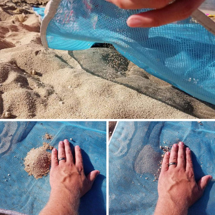 TG64477 MATA PLAŻOWA KOC PIKNIKOWY NA PLAŻĘ XXL 200x150 SAND FREE z haczykami