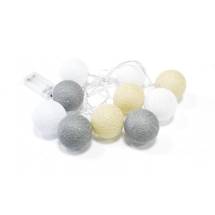 SS48 GIRLANDA KULE ŚWIECĄCE COTTON BALLS 10 SZT kolory