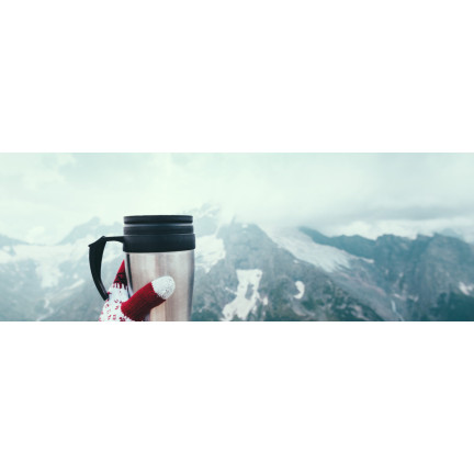 TG56239 KUBEK TERMICZNY Z UCHWYTEM STALOWY TERMOS INOX TURYSTYCZNY 350ML