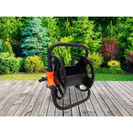 Q42W1 STOJAK NA WĄŻ OGRODOWY Zwijany do 20m WÓZEK ZWIJACZ BĘBEN Lekki Wygodny