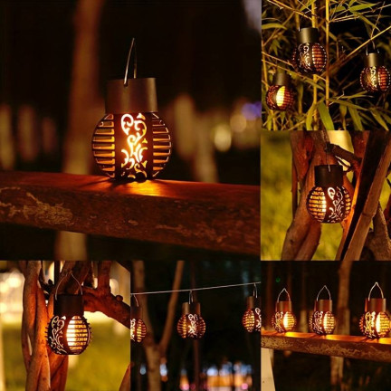 TG60446 LAMPA SOLARNA  POCHODNIA LAMPKA LED WISZĄCA LAMPION KLIMAT LOFT AŻUR