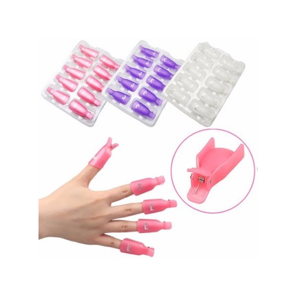 NN75 KLIPSY DO USUWANIA HYBRYDY AKRYLU ŻELU 10szt