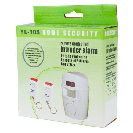 AG77 MINI ALARM BEZPRZEWODOWY CZUJNIK RUCHU 2 PILOTY DO DOMU NA DZIAŁKĘ