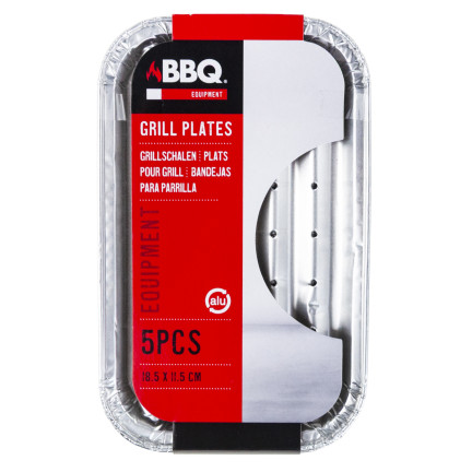 AMS0256 TACKI NA GRILL DO GRILLOWANIA SMAŻENIA ALUMINIOWE 5SZT. 18x11CM TACKA