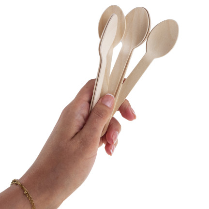 ARP7874 DREWNIANE ŁYŻECZKI ŁYŻKI 16 CM 8 SZT GRILL GRILLOWANIE IMPREZA PARTY