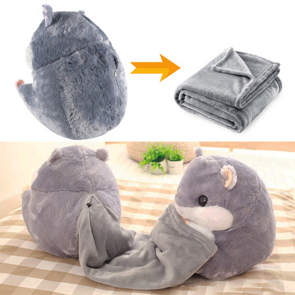 B48X KOC CHOMIK PODUSZKA 2W1 PRZYTULANKA MASKOTKA DUŻY DLA DZIECI PODRÓŻNY PLUSZ