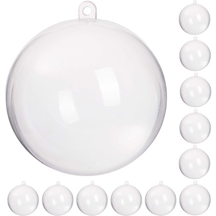 35232-BN BOMBKA  AKRYLOWA 10cm KULA PEŁNA SKŁADANA KULE BOMBKI PLASTIK PRZEŹROCZYSTE