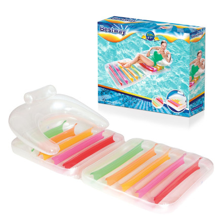 43023 PŁYWAJĄCY MATERAC FOTEL SKŁADANY LEŻAK DMUCHANY NA PLAŻĘ BASEN 2W1 BESTWAY